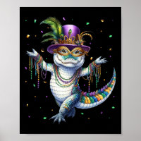 Funny Mardigator Mardi Gras Alligator Dancing Carn
