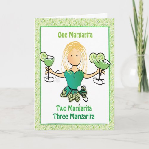 Funny Margarita Birthday Card for Female