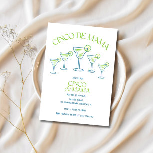 Funny Margarita Cinco de Mama Party Invitation