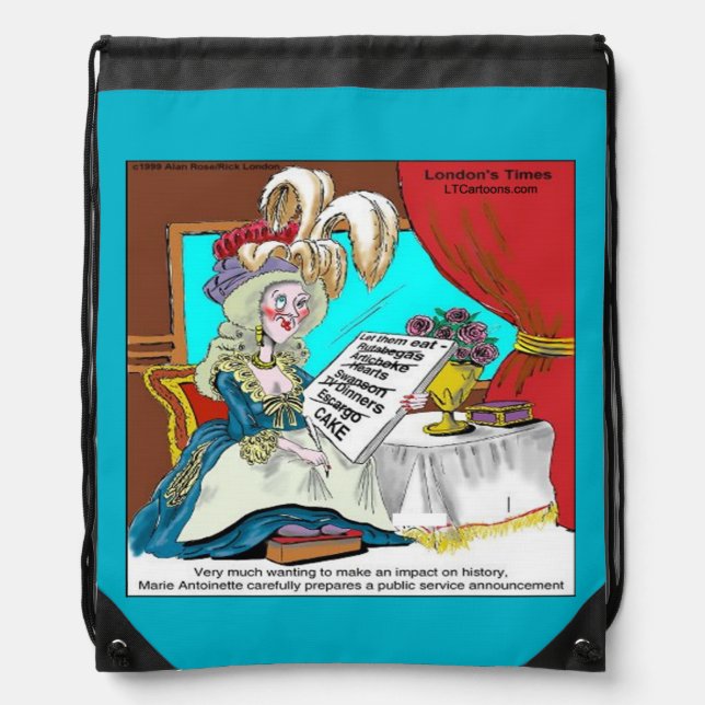 Funny Marie Antoinette Drawstring Backpack (Front)