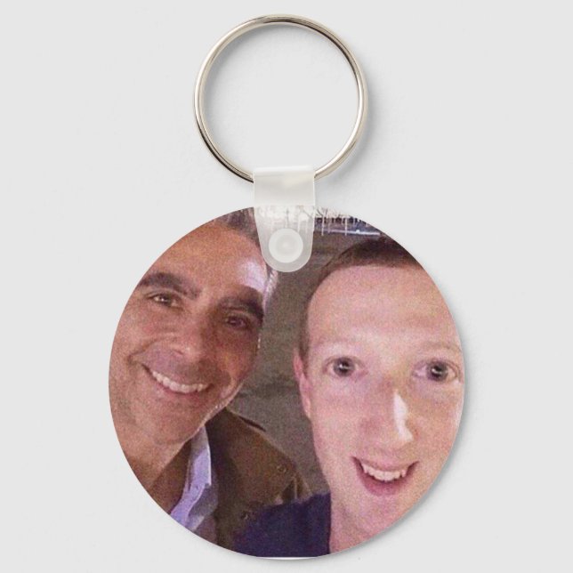 Funny Mark Zuckerberg Selfie Keychain (Front)
