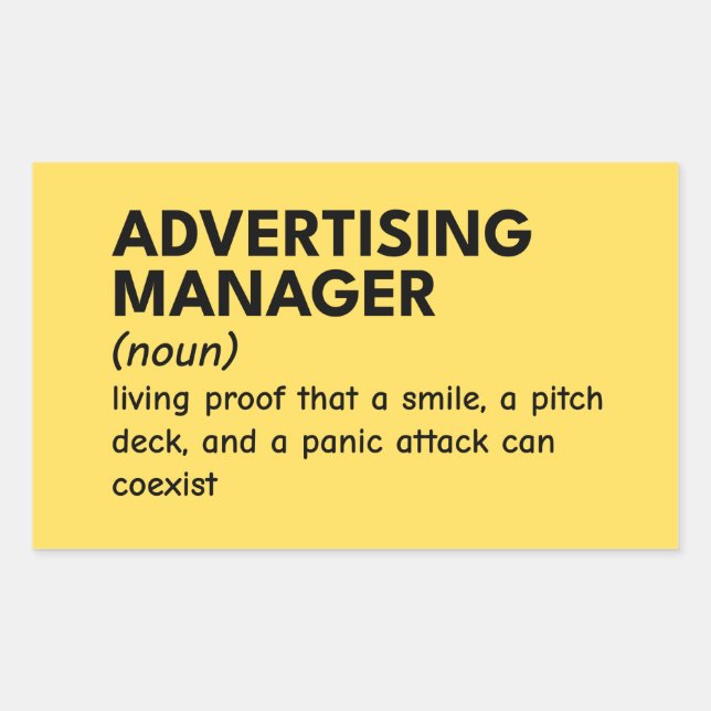 Funny Marketing Manager Definition Rectangular Sticker (Front)