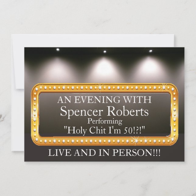 Funny Marquee Birthday Invitation (Front)