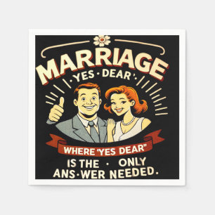 Funny Marriage, Anniversary Gift Napkins