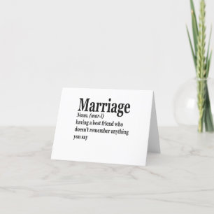 Funny Marriage Definition Couple Husband Wife Gift Thank You Card