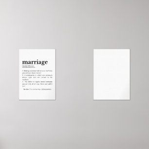 Funny Marriage Definition Typography Quote Wall Art Sets