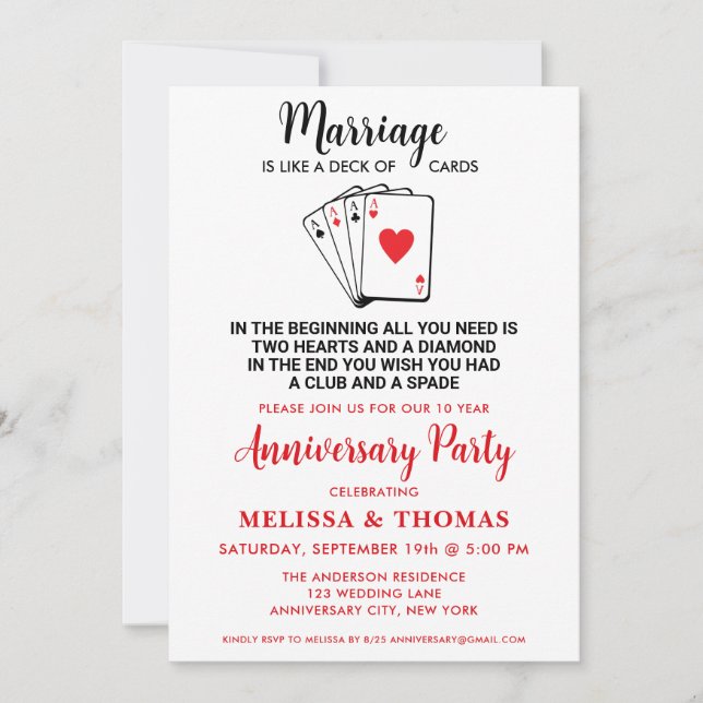 Funny Marriage Humor Anniversary Party  Invitation (Front)