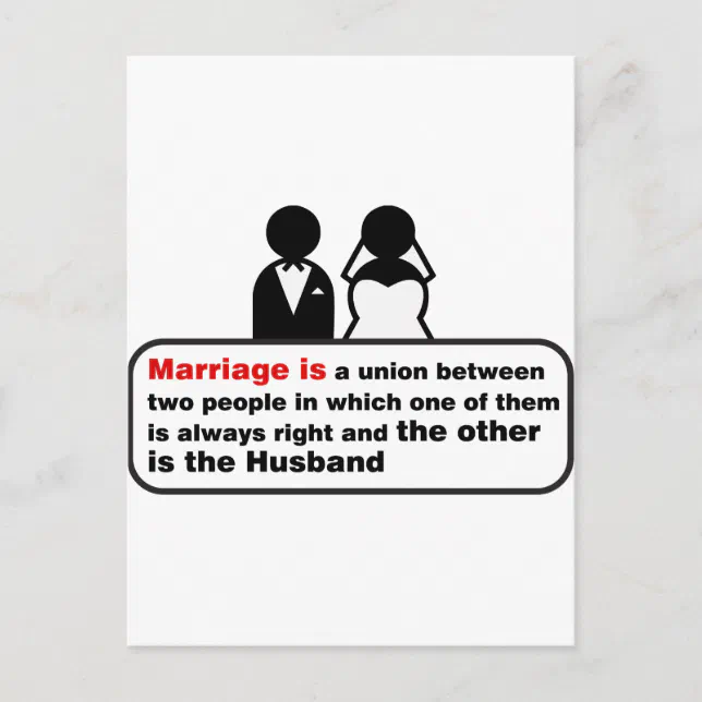 Funny Marriage Postcard Zazzle