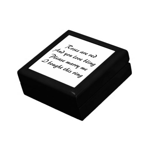 Funny Marriage Proposal Poem on Ring Gift Box Zazzle