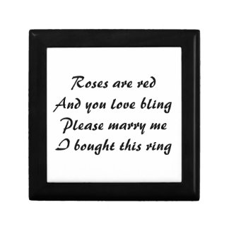 Funny Marriage Proposal Poem on Ring Gift Box