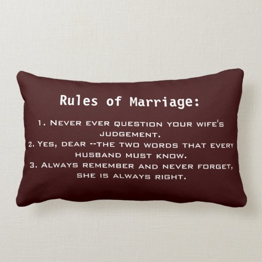 Funny Marriage Rules Throw Pillow