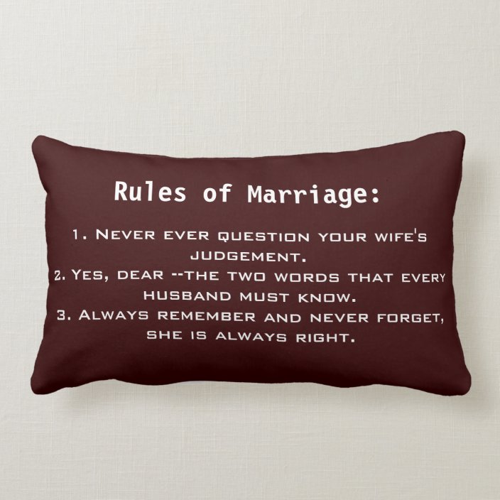 Funny Marriage Rules Throw Pillow