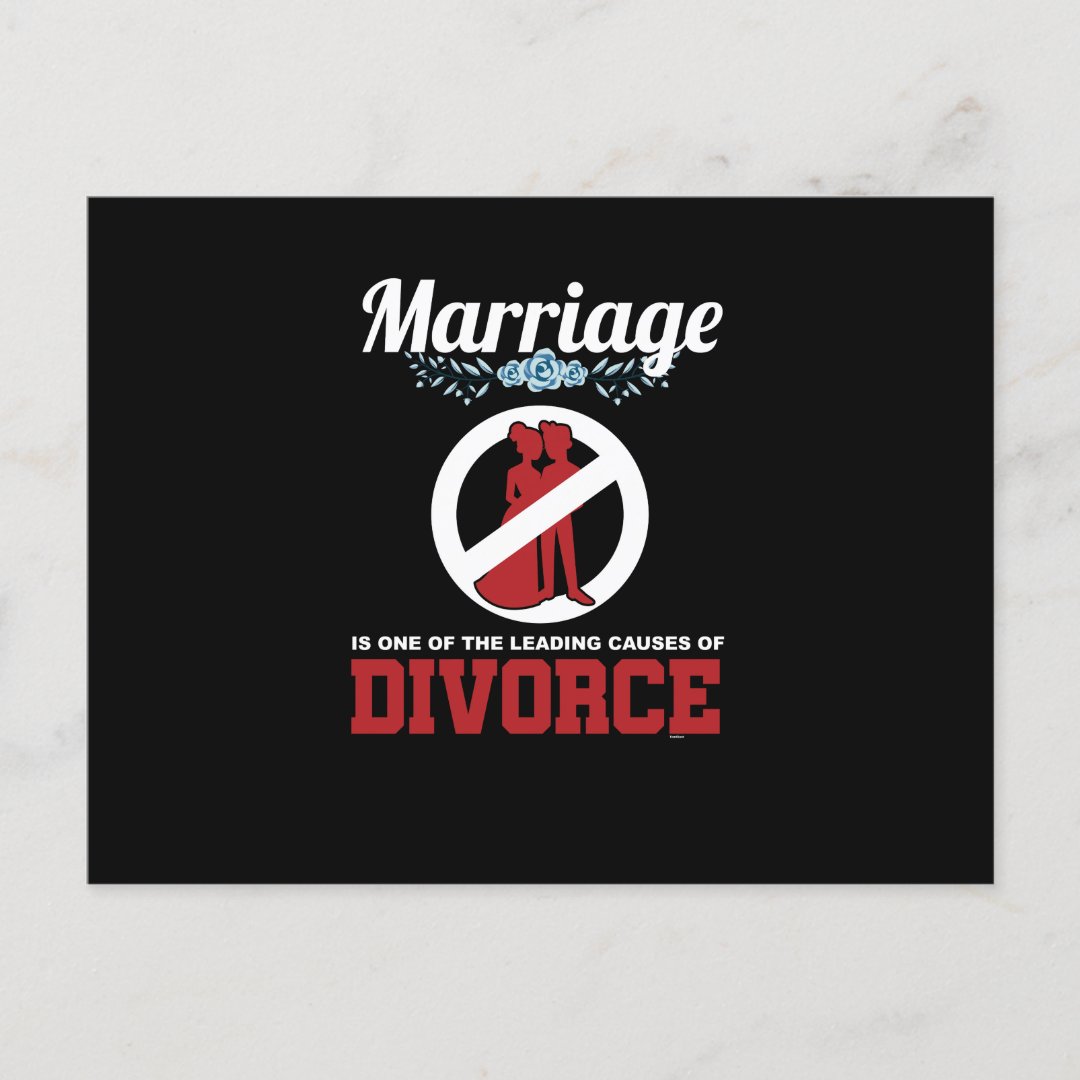 Funny Marriage Sarcasm Sarcastic Divorce Statement Holiday Postcard ...