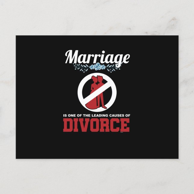 Funny Marriage Sarcasm Sarcastic Divorce Statement Holiday Postcard (Front)
