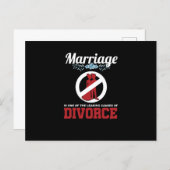 Funny Marriage Sarcasm Sarcastic Divorce Statement Holiday Postcard (Front/Back)