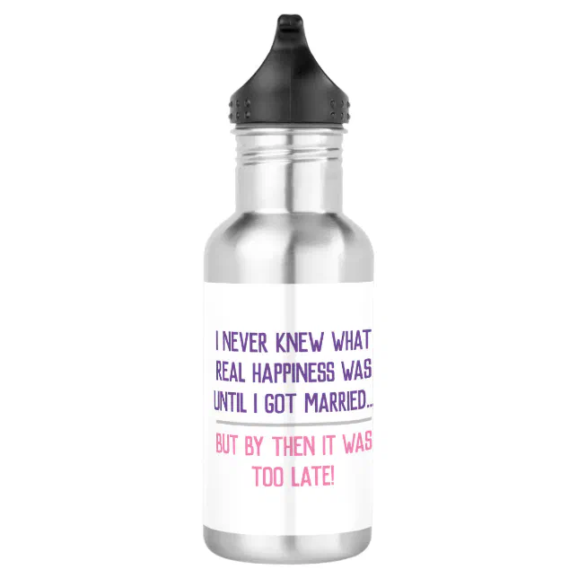 Funny Married Life Quotation Stainless Steel Water Bottle | Zazzle