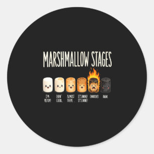 Funny marshmallow campfire camping s'mores classic round sticker
