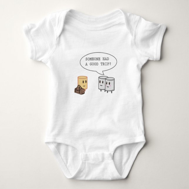 Funny Marshmallow Funny Camping Smores Men Women Baby Bodysuit (Front)