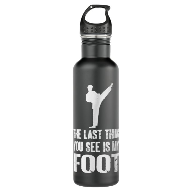 Funny Martial Arts Karate  Stainless Steel Water Bottle (Front)