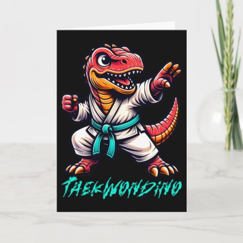 Funny Martial Arts Karate Taekwondo Dino Animal Cu Card