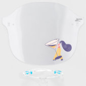 Funny Martini Glass Drink Cute Cheers Face Shield (Front w/Glasses)