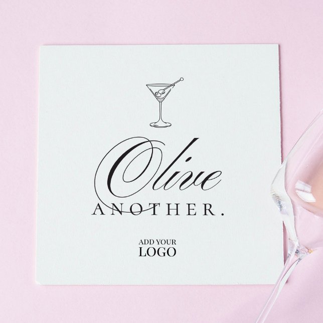 Funny Martini Olive Bar Restaurant Cocktail Napkins (Creator Uploaded)
