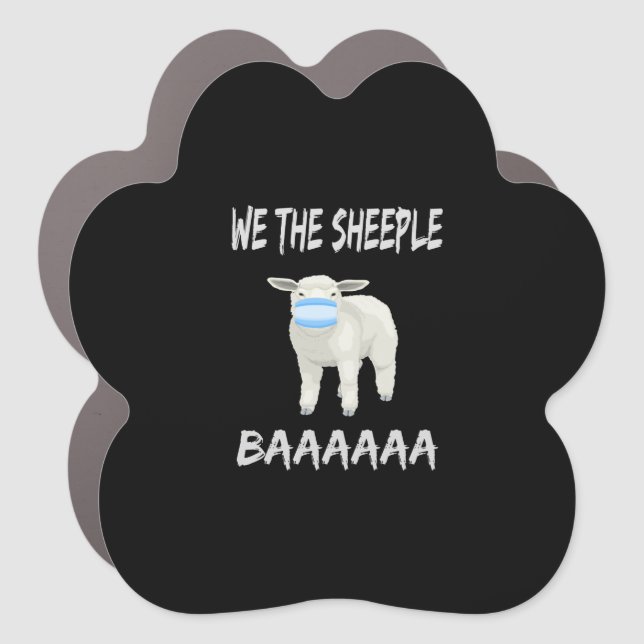 Funny mask sheep | sheeple wearing face mask car magnet (Front)