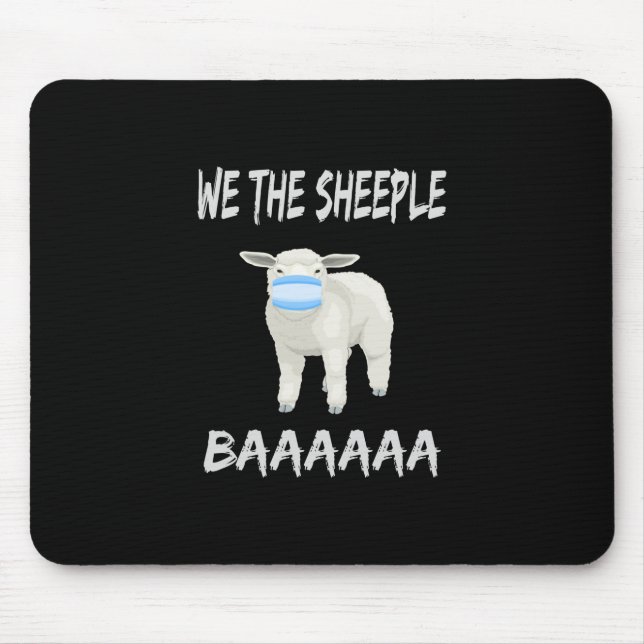 Funny mask sheep | sheeple wearing face mask mouse pad (Front)