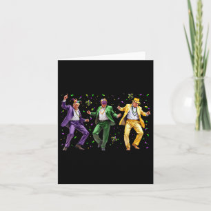 Funny Masked Trump Dance Mardi Gras New Orleans Card