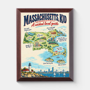 Funny Massachusetts Map Poster Wicked Local Award Plaque