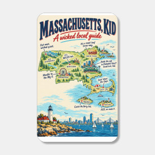 Funny Massachusetts Map Poster Wicked Local Matchboxes
