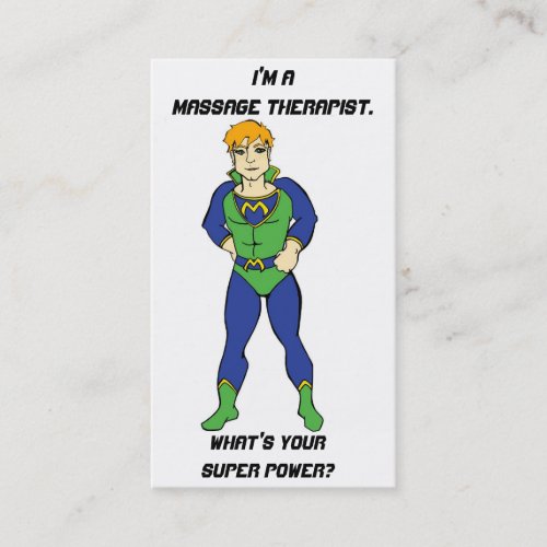 Funny Massage Hero Business Cards