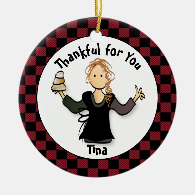 Funny Massage Therapist Gift - Thank You Masseuse Ceramic Ornament (Front)