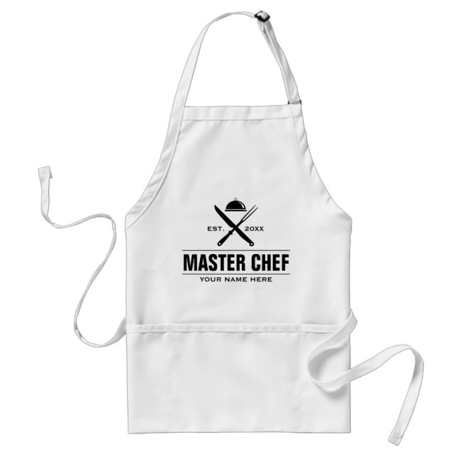 Funny Master Chef Personalized Culinary Catering Adult Apron