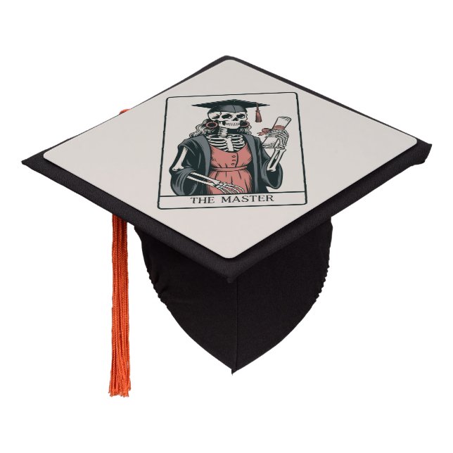 Funny Master Graduation Gift Skeleton Graduate  Cap Topper (Angled)