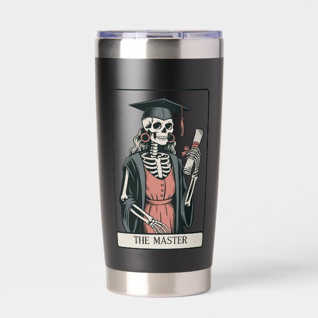 Funny Master Graduation Gift Skeleton Graduate  Insulated Tumbler (Front)