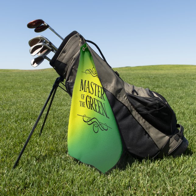 Funny Master of the Green Golf Towel (Green)