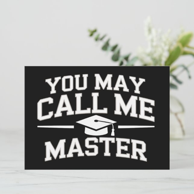 Funny Masters Degree MBA Education Graduation Invitation (Standing Front)
