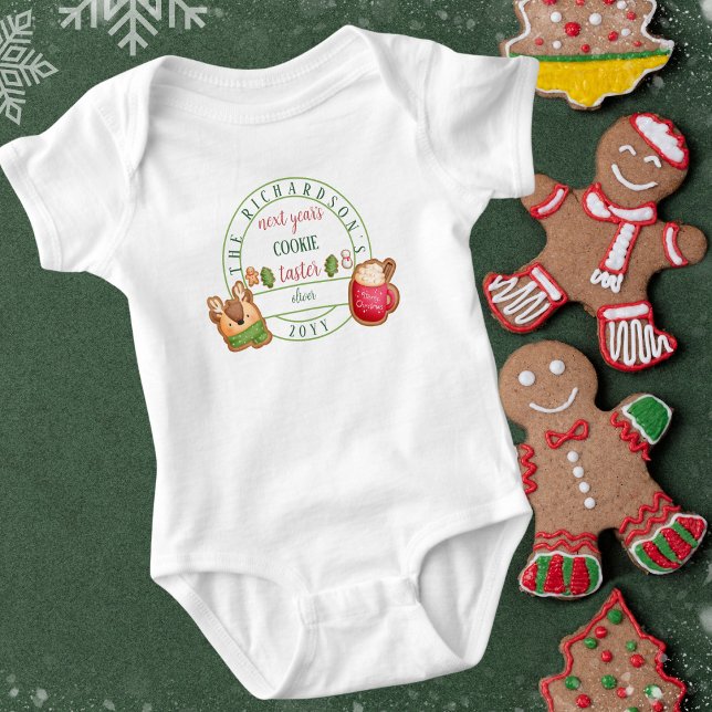 Funny Matching Christmas Next Year's Cookie Taster Baby Bodysuit (Creator Uploaded)