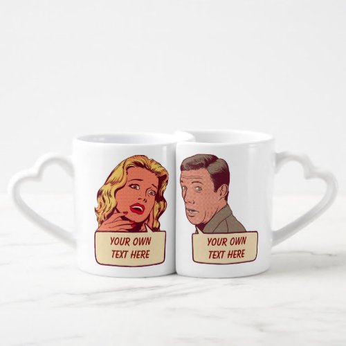 Funny matching couple coffee mug set