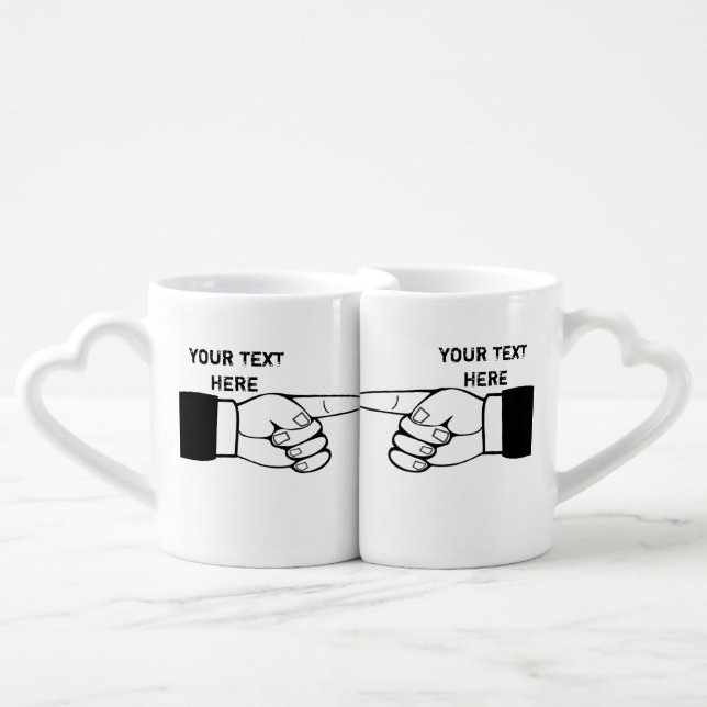 funny matching couple mug,edit text coffee mug set (Front Nesting)