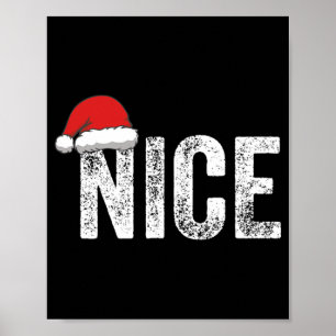 Funny Matching Couples Naughty Nice Christmas His Poster