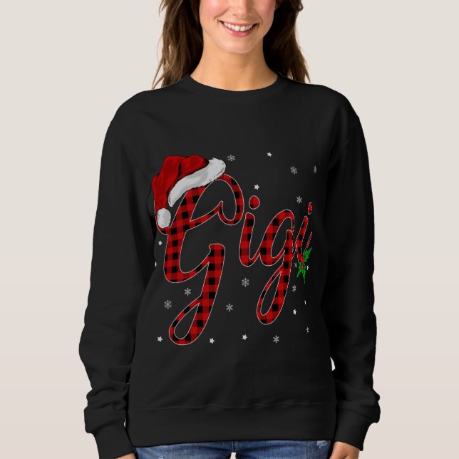 Funny Matching Family Buffalo Plaid Gigi Christmas Sweatshirt (Front)