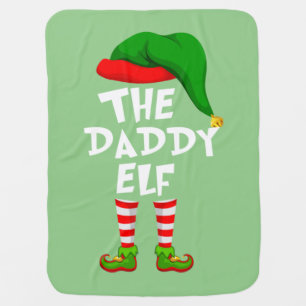Funny Matching Family Christmas The Daddy Elf Baby Blanket
