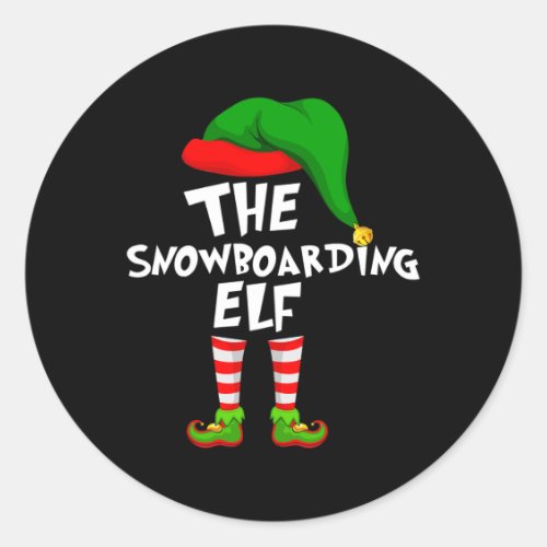 Funny Matching Family Christmas The Snowboarding E Classic Round Sticker