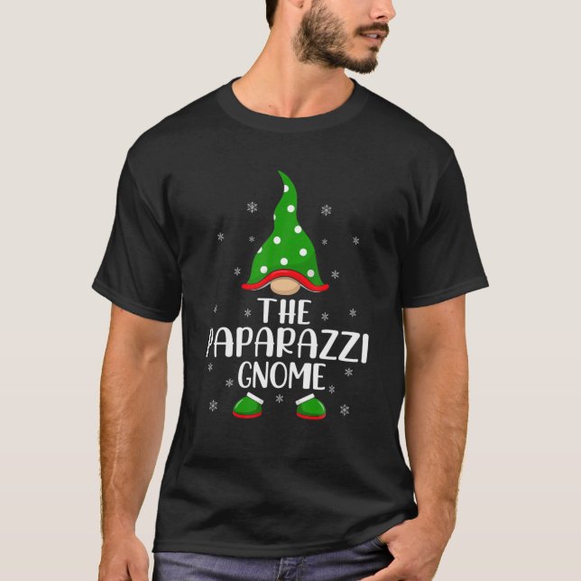 Funny Matching Family The Paparazzi Gnome Christma T-Shirt (Front)