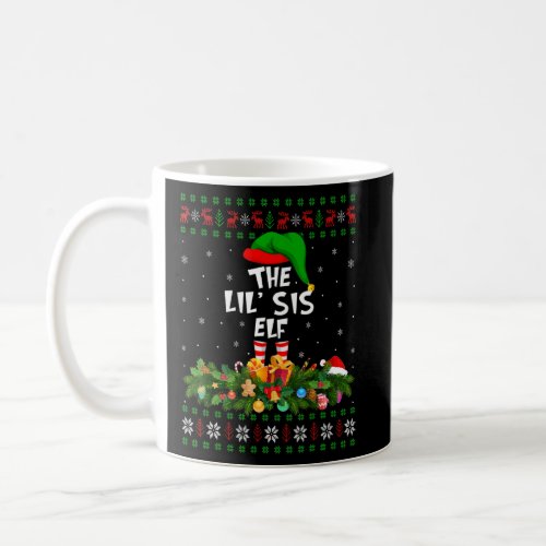 Funny Matching Family Ugly The Lil Sis Elf Christ Coffee Mug