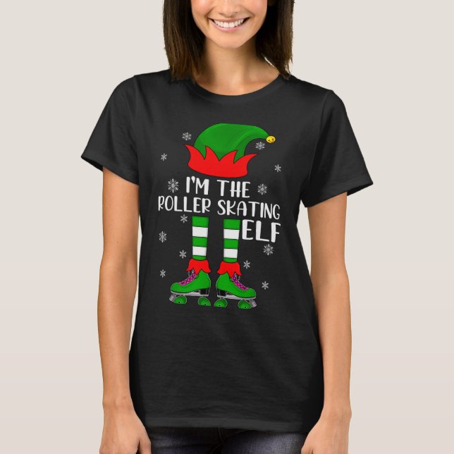 Funny Matching Group The Roller Skating Elf Christ T-Shirt (Front)