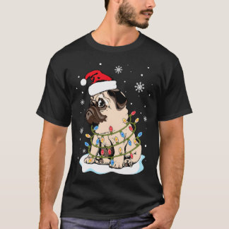 Funny Matching Pajamas Dog Owner Birthday Pug Chri T-Shirt