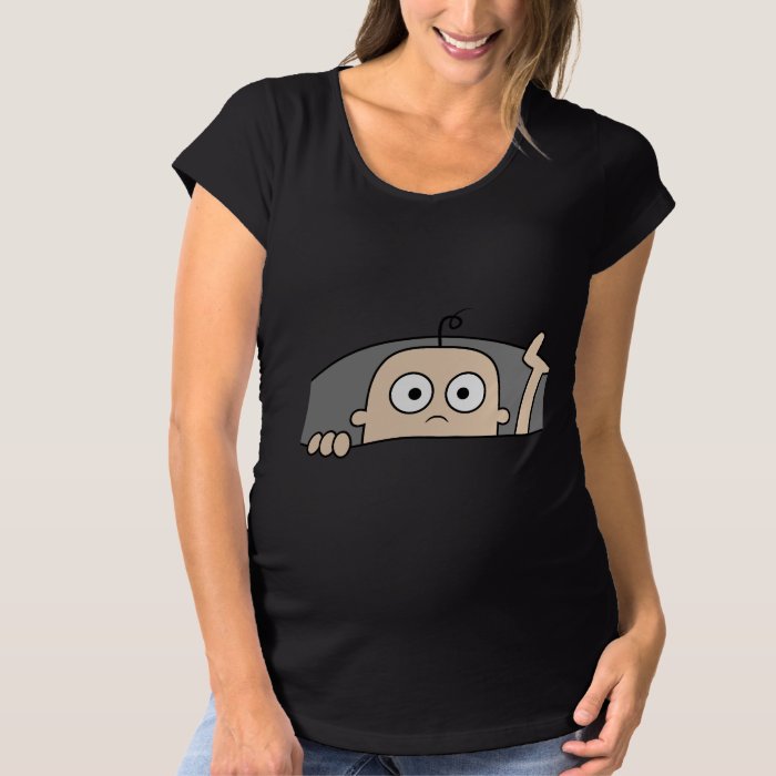 Funny Maternity Shirt with Baby Peeking Out Zazzle